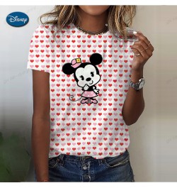 Mickey Mouse Print Summer T Shirt for Women Oversize T-shirt Round Neck Clothes Pulovers Top Graphic T Shirts Casual $20.98 -...