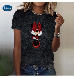 Mickey Mouse Print Summer T Shirt for Women Oversize T-shirt Round Neck Clothes Pulovers Top Graphic T Shirts Casual $20.98 -...