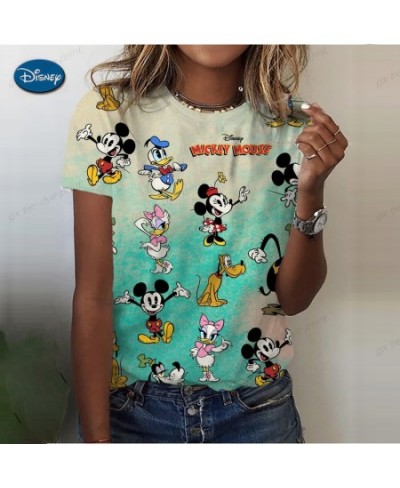 Mickey Mouse Print Summer T Shirt for Women Oversize T-shirt Round Neck Clothes Pulovers Top Graphic T Shirts Casual $20.98 -...