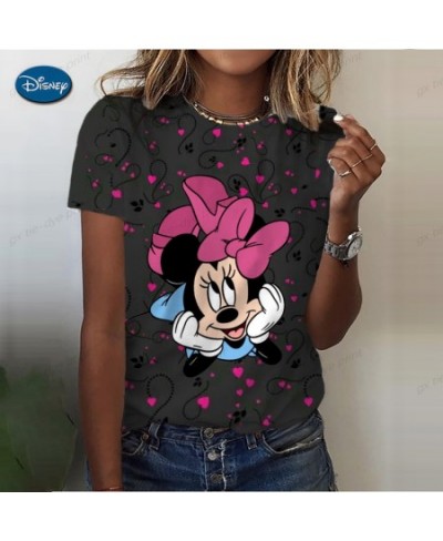 Mickey Mouse Print Summer T Shirt for Women Oversize T-shirt Round Neck Clothes Pulovers Top Graphic T Shirts Casual $20.98 -...