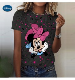 Mickey Mouse Print Summer T Shirt for Women Oversize T-shirt Round Neck Clothes Pulovers Top Graphic T Shirts Casual $20.98 -...