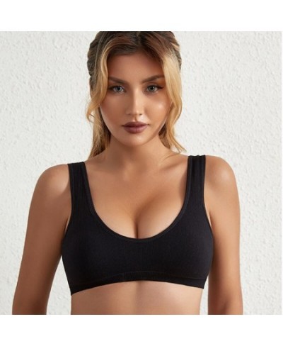 Women Sports Tank Top Sexy Bra Tube Tops Deep V Women's Camis Seamless Crop Underwear Bralette Sleeveless Female Camisole $14...