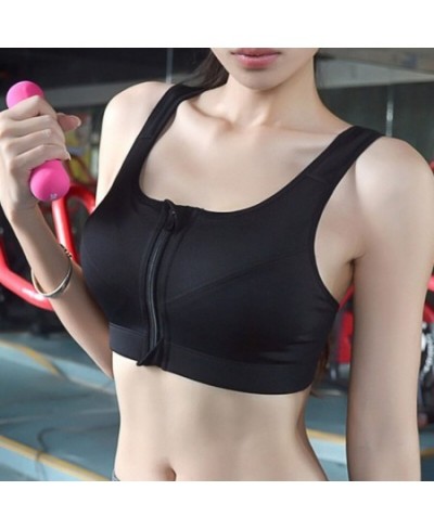 Women Padded Seamless Sport Bra Front Zip Gym Fitness Workout Running Vest New $21.77 - Underwear