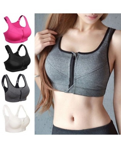 Women Padded Seamless Sport Bra Front Zip Gym Fitness Workout Running Vest New $21.77 - Underwear