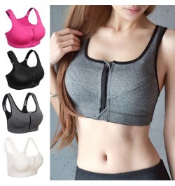 Women Padded Seamless Sport Bra Front Zip Gym Fitness Workout Running Vest New $21.77 - Underwear