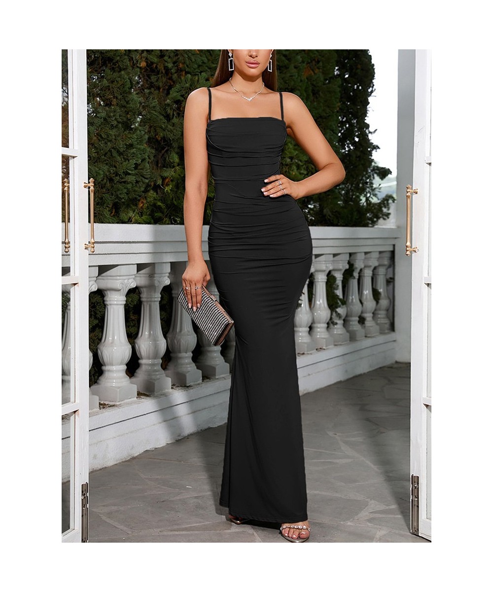 Elegant Dresses for Women Almond Corset Maxi Dress Draped Evening Night Party Dresses Bodycon Sexy Backless Dress with Fishbo...