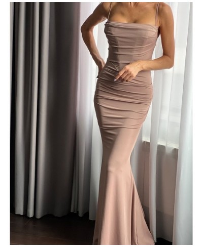 Elegant Dresses for Women Almond Corset Maxi Dress Draped Evening Night Party Dresses Bodycon Sexy Backless Dress with Fishbo...