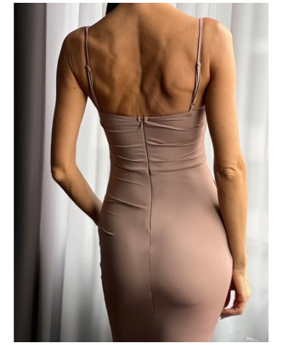 Elegant Dresses for Women Almond Corset Maxi Dress Draped Evening Night Party Dresses Bodycon Sexy Backless Dress with Fishbo...