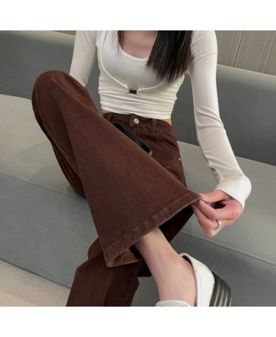 Jeans Women Brown Flare High Waist Skinny All-match Clothing Streetwear Aesthetic Mujer Casual Vaqueros 90's Vintage $40.25 -...