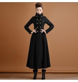 Double breasted Woolen coat female Military style winter thickening women's high collar was thin long cashmere warm woolen $1...