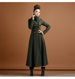 Double breasted Woolen coat female Military style winter thickening women's high collar was thin long cashmere warm woolen $1...