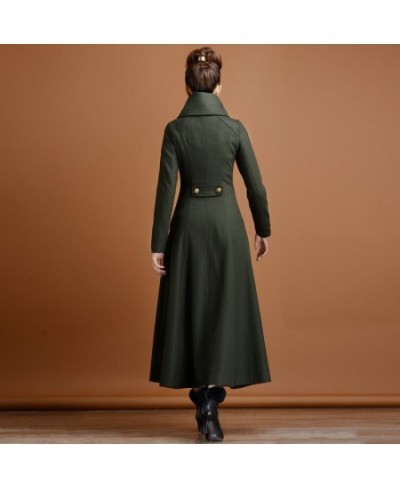 Double breasted Woolen coat female Military style winter thickening women's high collar was thin long cashmere warm woolen $1...