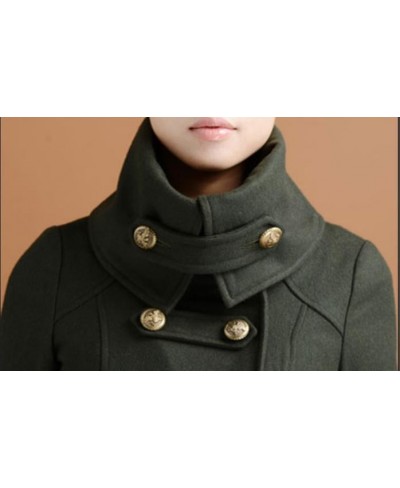 Double breasted Woolen coat female Military style winter thickening women's high collar was thin long cashmere warm woolen $1...