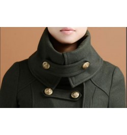 Double breasted Woolen coat female Military style winter thickening women's high collar was thin long cashmere warm woolen $1...