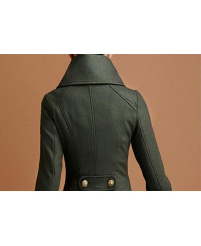 Double breasted Woolen coat female Military style winter thickening women's high collar was thin long cashmere warm woolen $1...