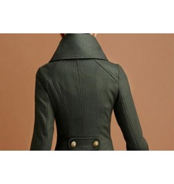 Double breasted Woolen coat female Military style winter thickening women's high collar was thin long cashmere warm woolen $1...