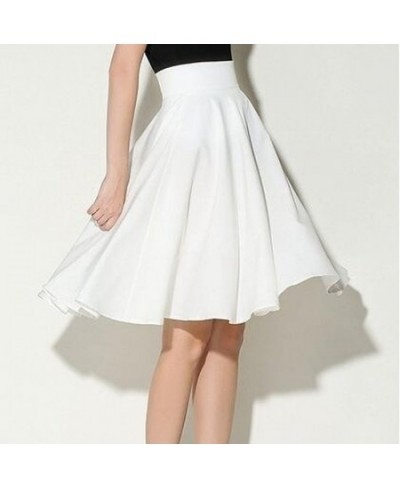 2022 women's High Waist Petticoat Pleated knee-length Retro Casual Petticoat Summer Soild Color All-match Skirt $26.52 - Skirts