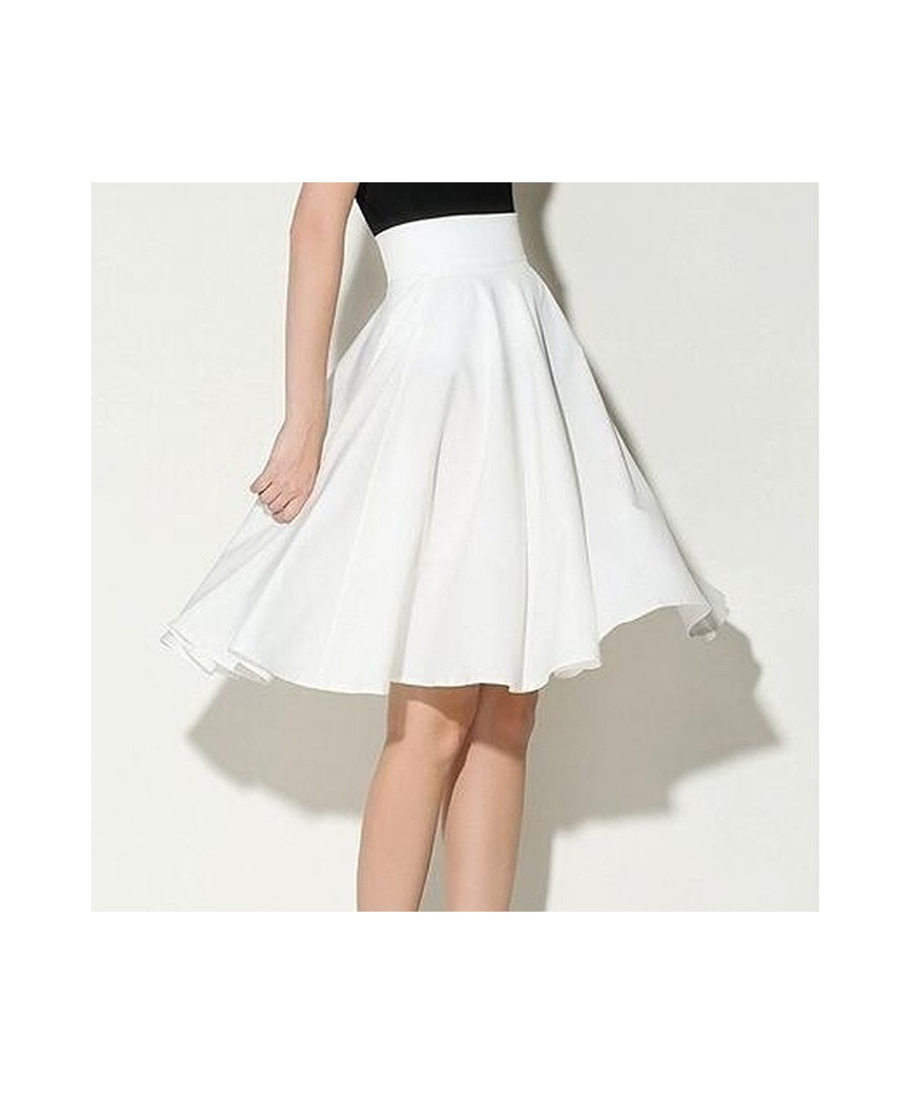 2022 women's High Waist Petticoat Pleated knee-length Retro Casual Petticoat Summer Soild Color All-match Skirt $26.52 - Skirts