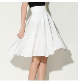 2022 women's High Waist Petticoat Pleated knee-length Retro Casual Petticoat Summer Soild Color All-match Skirt $26.52 - Skirts