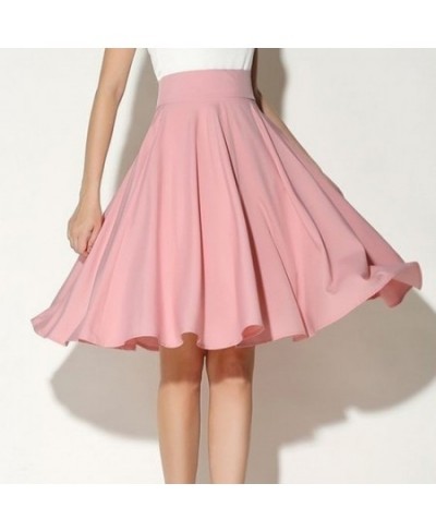 2022 women's High Waist Petticoat Pleated knee-length Retro Casual Petticoat Summer Soild Color All-match Skirt $26.52 - Skirts