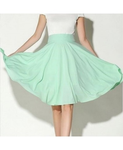 2022 women's High Waist Petticoat Pleated knee-length Retro Casual Petticoat Summer Soild Color All-match Skirt $26.52 - Skirts