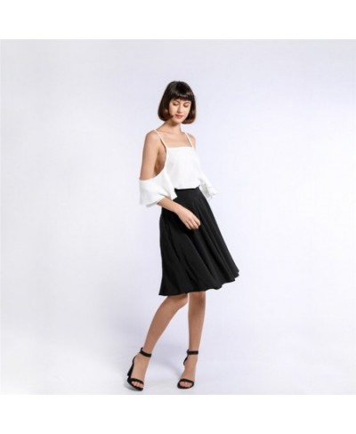 2022 women's High Waist Petticoat Pleated knee-length Retro Casual Petticoat Summer Soild Color All-match Skirt $26.52 - Skirts