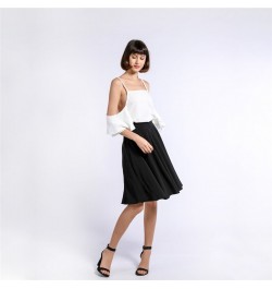 2022 women's High Waist Petticoat Pleated knee-length Retro Casual Petticoat Summer Soild Color All-match Skirt $26.52 - Skirts