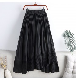 Skirts Womens 2023 Fashion Mid Calf Asymmetrical Skirt Women Clothing Elastic High Waist A Line Casual Pleated Skirt $40.56 -...