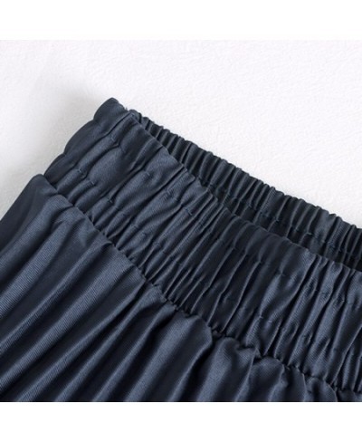 Skirts Womens 2023 Fashion Mid Calf Asymmetrical Skirt Women Clothing Elastic High Waist A Line Casual Pleated Skirt $40.56 -...