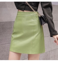 Women's 2023 New Autumn Winter Popular High Waist Hip A-line Small Leather Faldas Fashion Clothes for Women Skirts $29.31 - S...