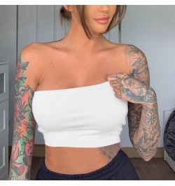 Women Sexy Solid Breathable Strapless Bandeau Stretch Commuter Crop Tops Commuter Top Casual Lingerie Vest Bra $14.24 - Under...