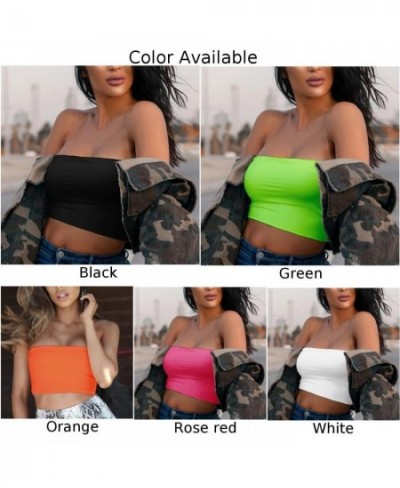 Women Sexy Solid Breathable Strapless Bandeau Stretch Commuter Crop Tops Commuter Top Casual Lingerie Vest Bra $14.24 - Under...