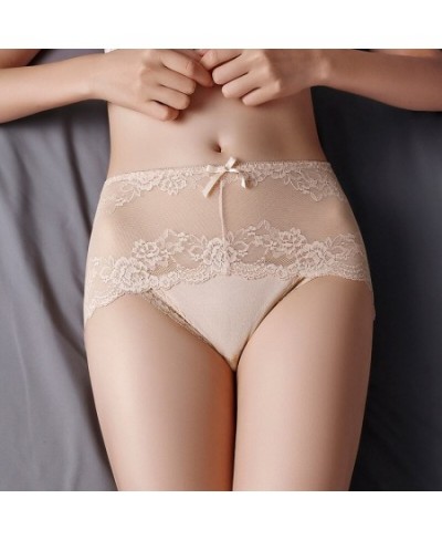 New Antibacterial Crotch Sexy Lace Underwear Women's High Waisted Underwear Middle-waisted Lace Hemmed Underwear $30.85 - Und...