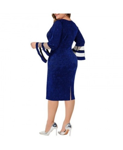 Plus Size 6XL 7XL 8XL Dress for Women Elegant Midi Curvy Shinny Clothing 2023 Summer Ladies Cocktail Evening Party Dresses Ro...