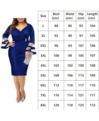 Plus Size 6XL 7XL 8XL Dress for Women Elegant Midi Curvy Shinny Clothing 2023 Summer Ladies Cocktail Evening Party Dresses Ro...
