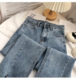 Women Jeans Spring Summer Korean Style High Waist Boot Cut Pants Fashion Female All-Match Split Flared Jeans $46.06 - Jeans