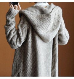 Casual Hooded Long Sleeve Pocket Loose Winter Spring Fall Daily Long Cardigan Women Knitted Cardigans Gothic Clothes Sweaters...