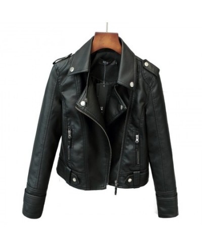 New Loose PU Faux Leather Jacket Women Classic Moto Biker Jacket Spring Autumn Lady Basic Coat Plus Size Outerwear $53.64 - J...