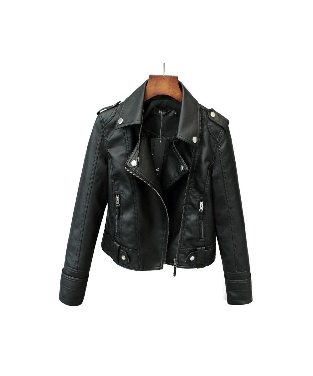 New Loose PU Faux Leather Jacket Women Classic Moto Biker Jacket Spring Autumn Lady Basic Coat Plus Size Outerwear $53.64 - J...