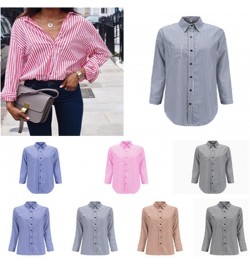 Spring Korean Long Sleeve Casual Shirt Turn-down Collar OL Style Top Casual Formal Women Shirts Blusas Women Striped Blouse $...