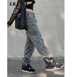 Cargo Pants Baggy Jeans Women Vintage Overalls Fashion 90s Streetwear Pockets Wide High Waist Grunge Clothes Y2k Denim Trouse...