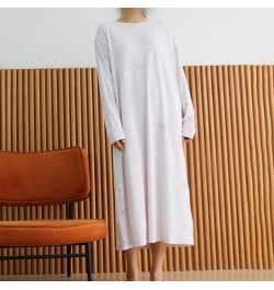 Kuzuwata Japanese Early Spring Casual Home Wear Sleepwear O Neck Bear Print Long Sleeve Pajama Dress Loose Casual Underwear $...