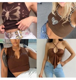 Y2k Sexy Camis Tank Top Green Crop Tops Summer Vintage Harajuku Strappy Aesthetic Fairy Streetwear Sleeveless Bandage Top $18...