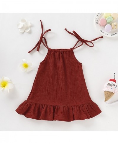 Summer Toddler Baby Girl Sleeveless Ruffles Dress Sarafan Kids Cotton Linen Muslin Slip Dresses Clothing $18.98 - Plus Size C...