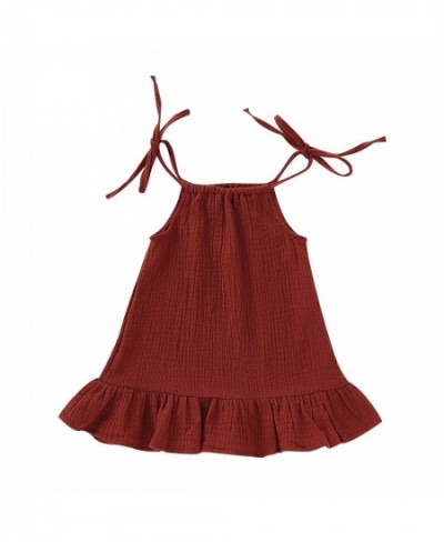 Summer Toddler Baby Girl Sleeveless Ruffles Dress Sarafan Kids Cotton Linen Muslin Slip Dresses Clothing $18.98 - Plus Size C...