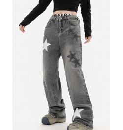 American Retro Stars Embroidery Boyfriend Jeans For Women Cool Vintage Straight Jeans Feminino Denim Pants Trousers 2023 $54....