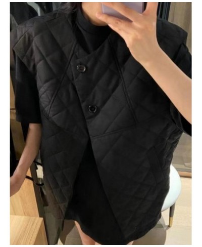 Vests Women Classic Retro Quilted Minimalist Loose All-match Streetwear Autumn Korean Style Leisure Daily Stylish Ladies Soft...