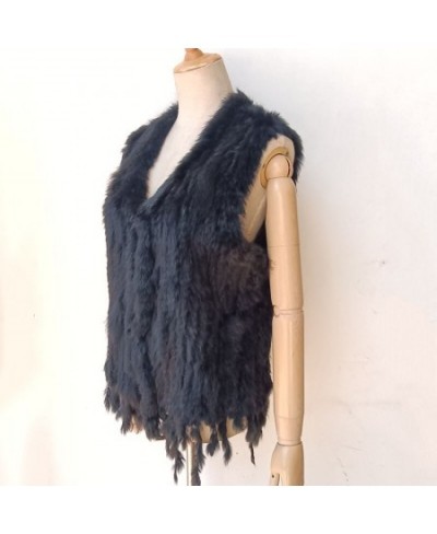 Knitted Real Rabbit Fur Vest With Tassel Casual Women Autumn Real Fur Gelit Ladies Sleeveless Real Fur Coats For Womans $55.1...