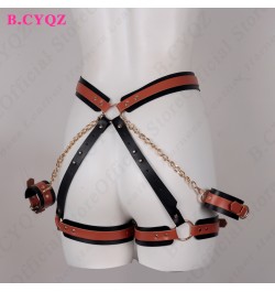 Bdsm Harness Brown And Black Pu Leather Bondage Sexy Garter Belt Buttock Harness Women Goth Rave Tight Garter Suspenders Feti...