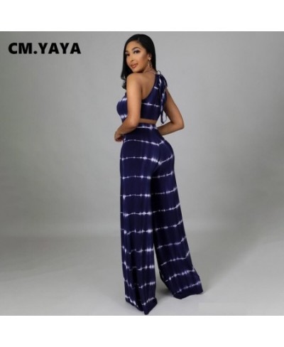 2022 Summer Tie Dye Women's Set for Elegant Beach Irregular Crop Tops Wide Leg Straight Pants Matching Two 2 Piece Set $43.11...